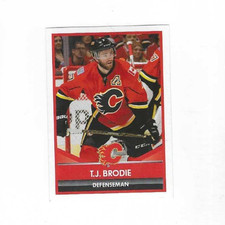2016-17 PANINI NHL STICKER MADE IN ITALY T.J. BRODIE #263 CALGARY FLAMES