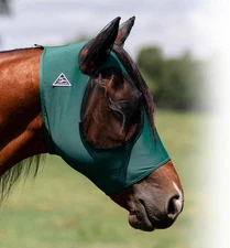 Pony Emerald Fly Mask With Mesh Comfort Fit For Horses Clear Vision Protection