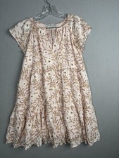 LOFT Dress Womens XS Petite Floral Embroidered Boho Short Sleeve Lined Rayon