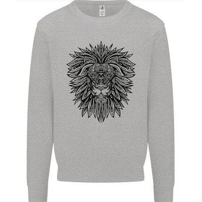 AWDis Mandala Löwen Herren Sweatshirt Pullover Crew Neck Ring Spun 1x