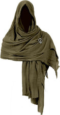 Medieval Cloak with Hood Men Shawl Cowl Hood Scarf Renaissance Viking Costume