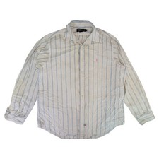 Polo Ralph Lauren Mens Striped Button Down Shirt Pink Pony Logo Size 17