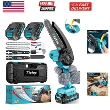 Mini Chainsaw 6 Inch Cordless, Portable Electric Chain Saw Small Handheld Bat...