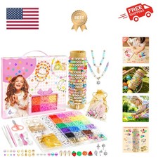 Girls Easter Gifts Bracelet Making Kit, 20 Colors Polymer Clay Beads with Cha...