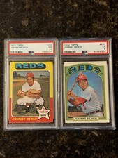 1972 Topps Johnny Bench #433 PSA 5  And 1975 Topps Johnny Bench #260 PSA 7