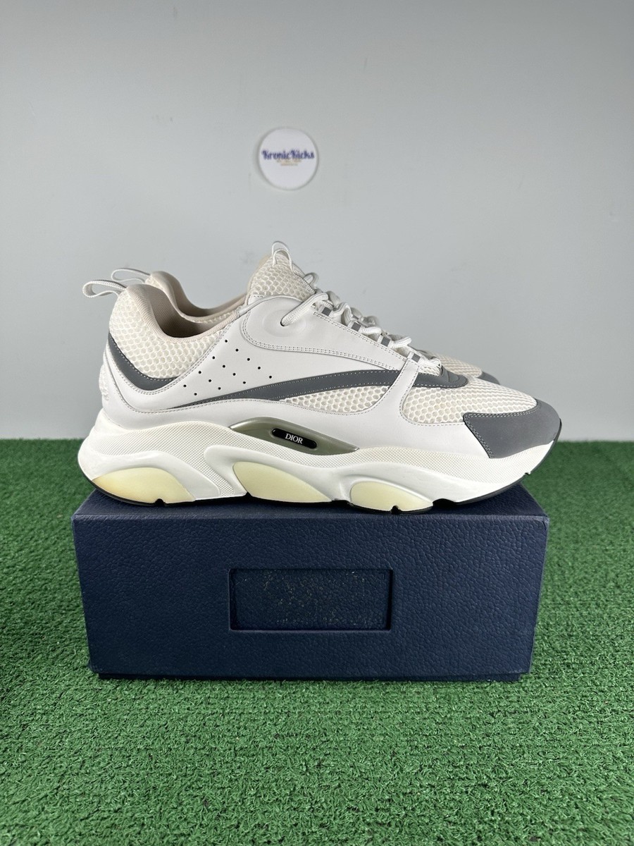 Size 48 (US 14.5-15) - Dior B22 Sneakers White Grey Mesh - Pre