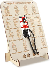 Learn Knot Training Board with 16 Knotting Methods - Wooden Knot Tying Kit for O