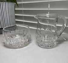 Stuart Hampshire Open Sugar Bowl & Creamer Elegant Cut Crystal England