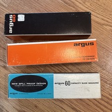 3 Vintage Argus 60-Capacity Slide Magazines In Original Boxes
