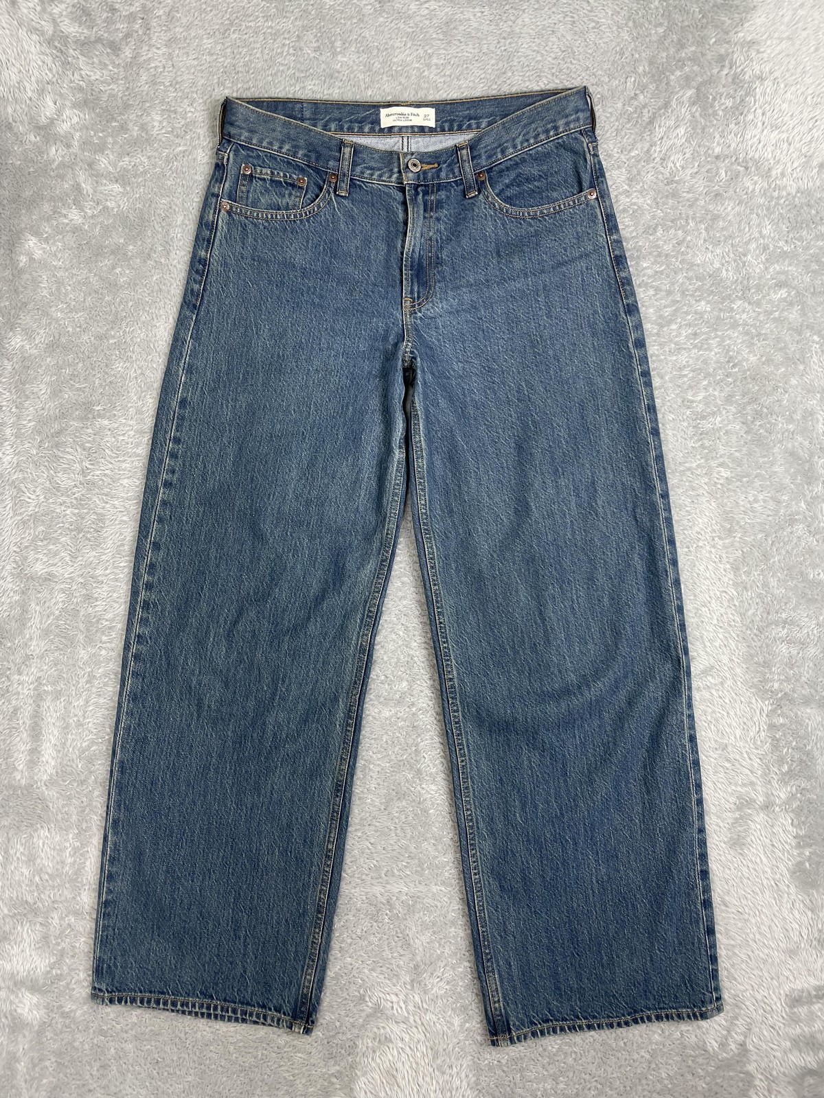 Abercrombie & Fitch Low Rise Ultra Loose Jeans Womens 27 Blue Wide Leg Denim