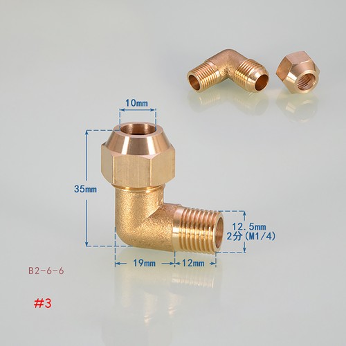 Flare 6/8/10mm x BSP 90°Male Thread Brass Fitting Connector for Air Conditioning - Picture 5 of 11