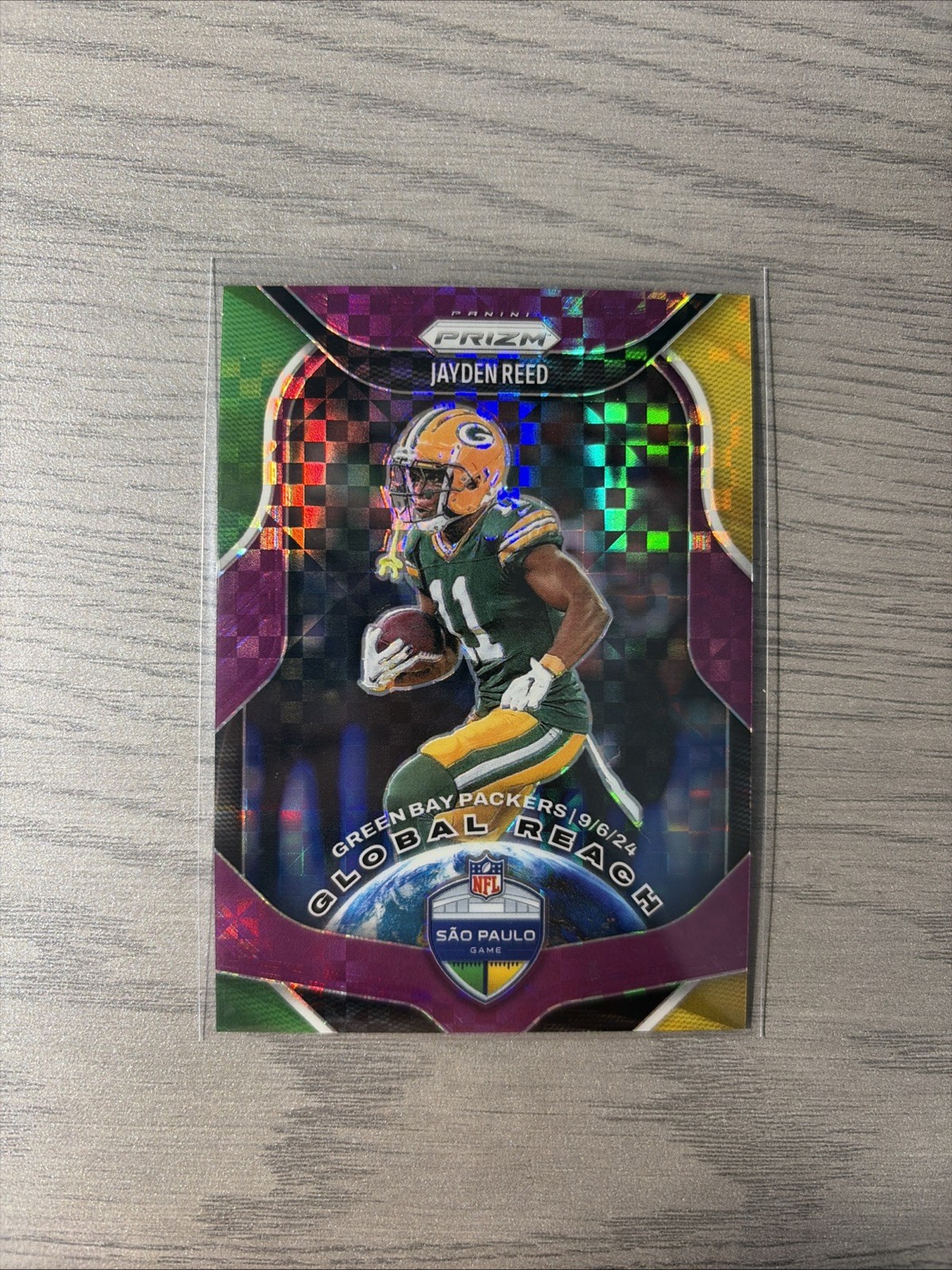 2025 Panini Prizm #2 Jayden Reed Global Reach Purple Power #/49