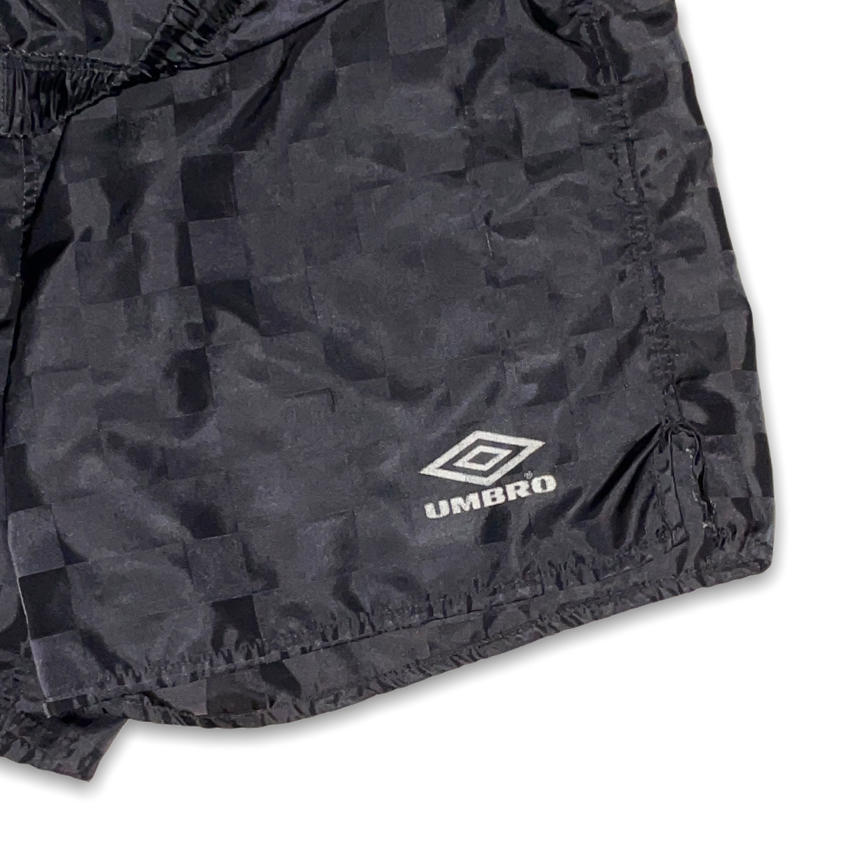 Vintage 90s Umbro Checkered Soccer Shorts Nylon Satin Silky