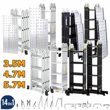 Aluminium 14 In 1 Combination Foldable Ladder 3.5M-5.7M Extendable with Platform