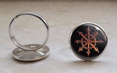 Choose Color Chaos Wheel Symbol 925 Sterling Silver Ring | eBay