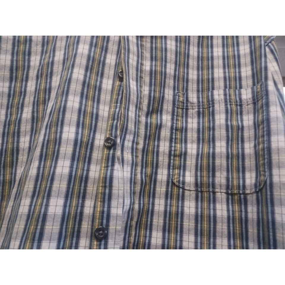 Boca 经典男式纽扣长袖衬衫 XL 蓝色灰色格子 — 第 3/4 张图片