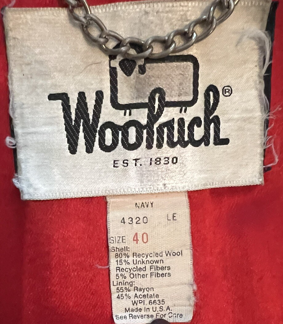 Woolrich Vintage Thick Men's Wool Coat 3 Button Black Label Woolrich Vintage Thick Men's Wool Coat 3 Button Black Label