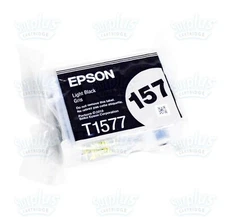 Genuine Epson 157 Light Black Ink Ultrachrome K3 T1577 Stylus Photo R3000