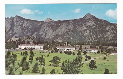 c1960 ESTES PARK COLORADO STANLEY SHERATON HOTEL VINTAGE POSTCARD CO ROCKY MTS !