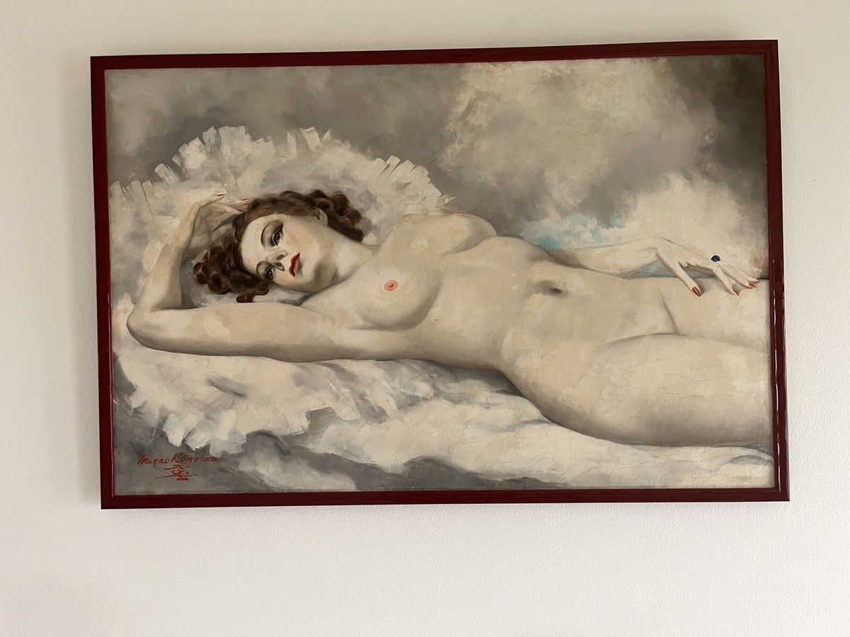 Japan nudist Art Deco Nudist Micao Kono Japanese Artist Painting On Rice Paper | eBay