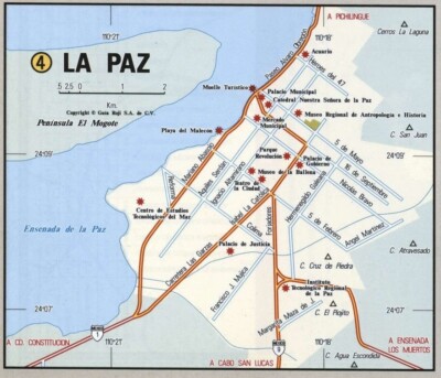 LA PAZ MEXICO ROAD MAP GLOSSY POSTER PICTURE PHOTO PRINT BANNER 11480
