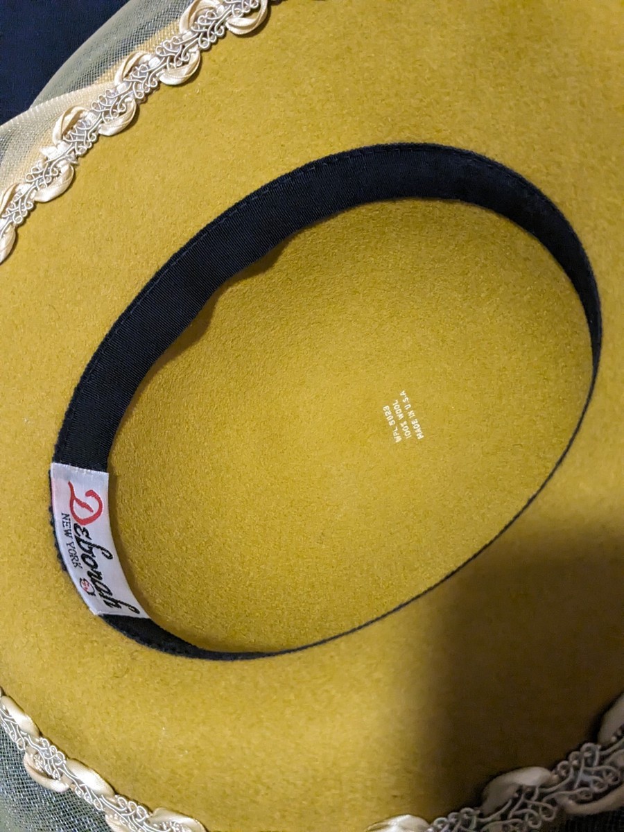 VTG Deborah of New York 100% Wool Ladies Hat Sunday Derby 
