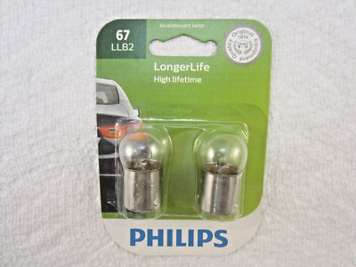 Philips LongerLife 67 7.97W Two Bulbs License Plate Tag Light Replacement Lamp