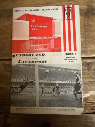 Sunderland v Liverpool 1967/68 Fußballprogramm Roker Park Division ONE - Bild 1 von 7