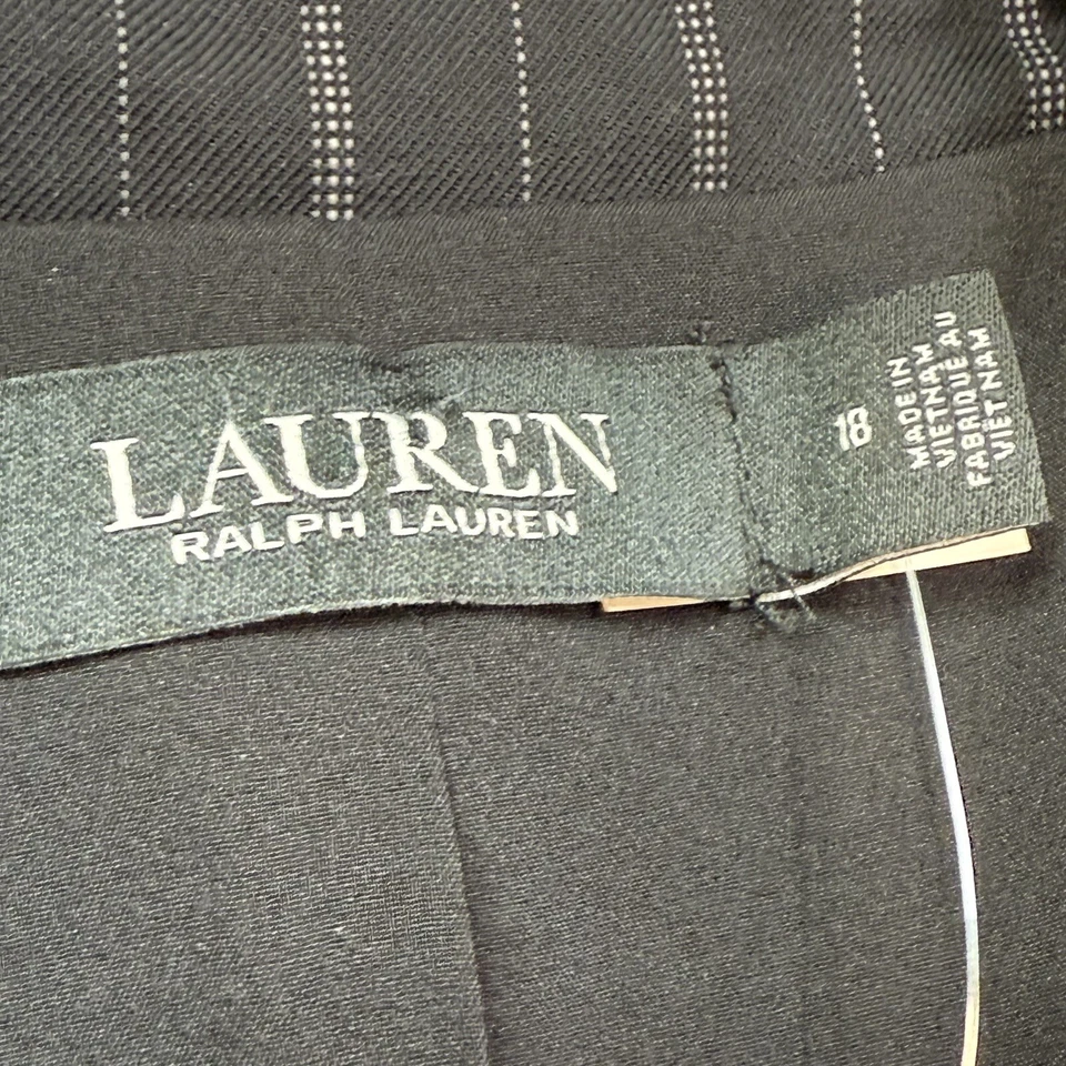Blazer Ralph Lauren para mujer a rayas mezcla de lana crepé negro tostado talla 18 nuevo con etiquetas $325 Foto 3 de 4