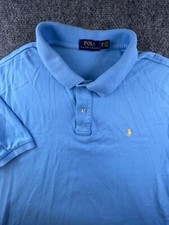 Polo Ralph Lauren Short Sleeve Polo Shirt Men  s Cotton Blue 2XB Big W Pony Logo