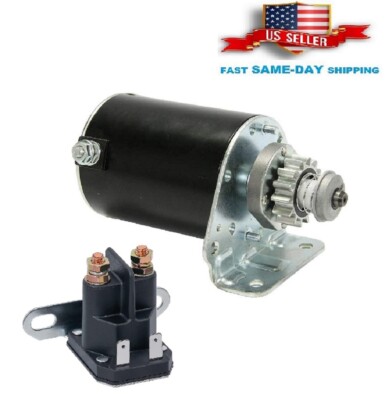 Starter and Relay Solenoid for John Deere E100 E110 Scotts S1742 EZtrak Z225