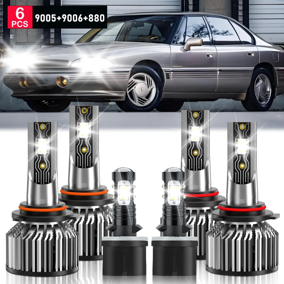 Faros LED antiniebla haz alto/bajo 6500 k para Pontiac Bonneville 1992-2005 Foto 2 de 4