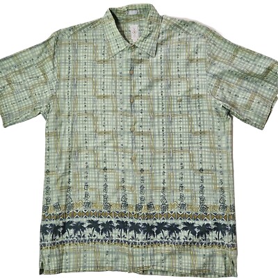 Burma Bibas 60 Singles Lawn Short Sleeve Button Up Shirt Mens Sz M Retro Palm 
