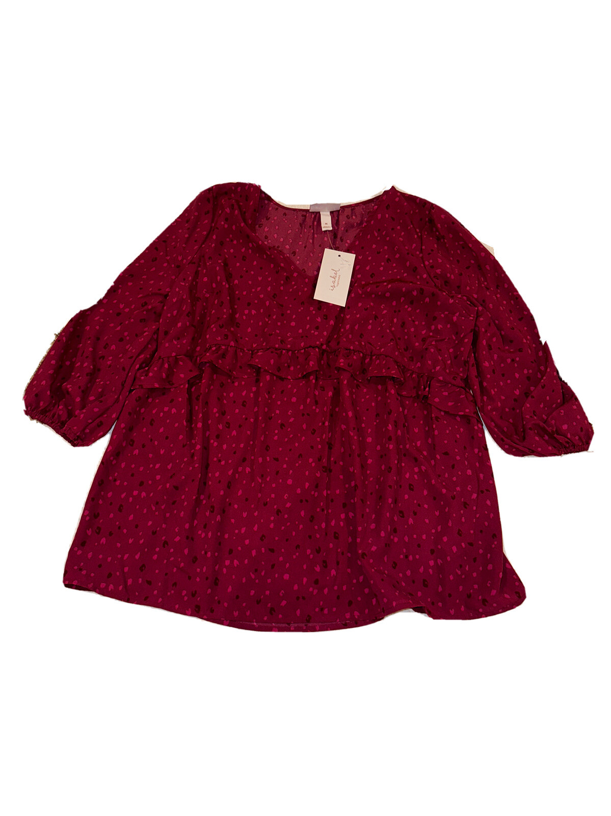 Isabel By Ingrid + Isabel Womens Size M Purple Berry Pring Blouse New With Tags