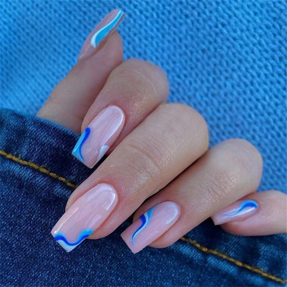 summer nails blue