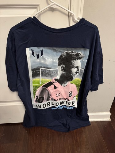 Lionel Messi Collection Shirt Mens XXL Blue Logo Graphic Tee Soccer New With Tag - Picture 2 of 2