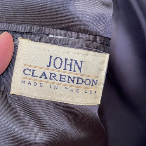 John Clarendon Suit Mens Blue Pinstripe 100% Wool Blazer 42R Pants W36xL30 - Picture 5 of 13