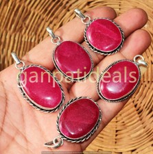 Simulated Ruby Gemstone Ethnic Handmade 10pcs Fashion Pendant Lot Jewelry