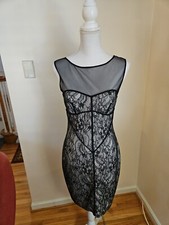 Women's Halston Heritage Formal Dress Black Lace Size M