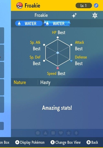 Shiny Froakie 6IV Lv. 1 Hasty Nature Protean Greninja Pokemon Scarlet ...