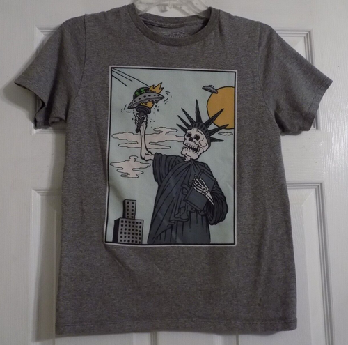 Jungen Eighty Eight Shirt Skelett Freiheitsstatue Fackel UFO Alien Schiff 10-12