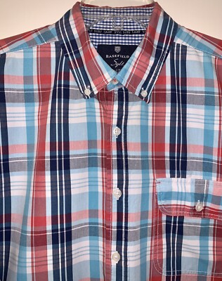 Basefield Sylt Mens XL Plaid Long Sleeve Button Down Shirt