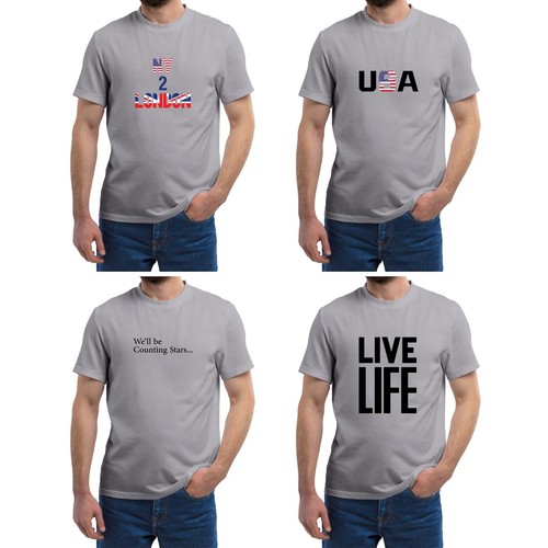 4er/5er Herren T-Shirt Print kurzarm Sommer Rundhals Slim Fit Tee S M XL XXL - Bild 18 von 51