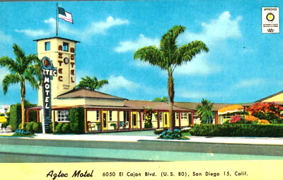 VIntage Postcard-Atec Motel, San Diego, CA