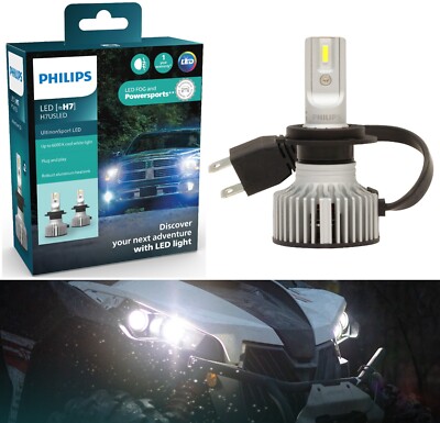 Philips UltinonSport LED White H7 Two Bulbs Head Light Low Beam Upgrade Lamp OE