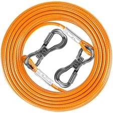  Dog Tie Out Cable 15FT, Heavy Duty Dog Leads for Yard 15ft Orange