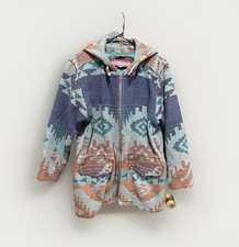VTG WOOLRICH USA Mens Size S Full Zip Hooded Wool Coat Southwest Aztec Jacket