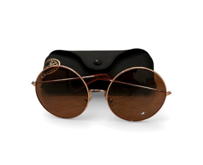 Ray-Ban Round Metal Sunglasses Gold Frame F2011, Brown Gradient Lenses Unisex.