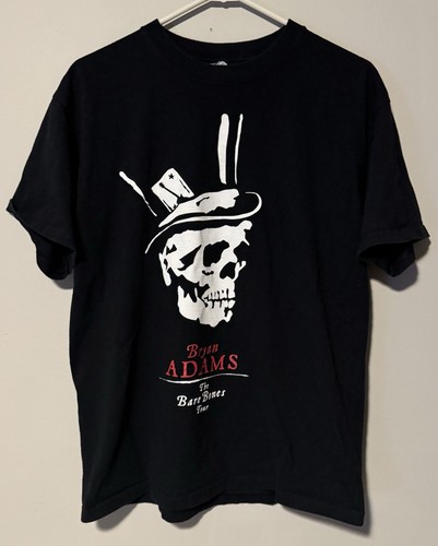 Bryan Adams The Bare Bones 2010 Tour Black T Shirt Size Large - Picture 1 of 7
