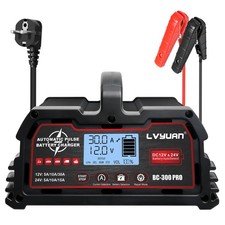 Auto LKW Intelligent Batterieladegerät 30A 12V/24V Ladegerät Reparatur Schwarz